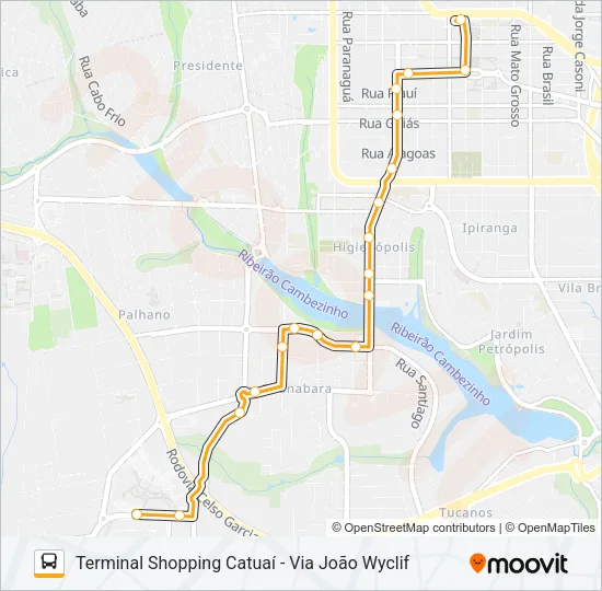 213 SHOPPING CATUAÍ / TERMINAL CENTRAL Bus Line Map