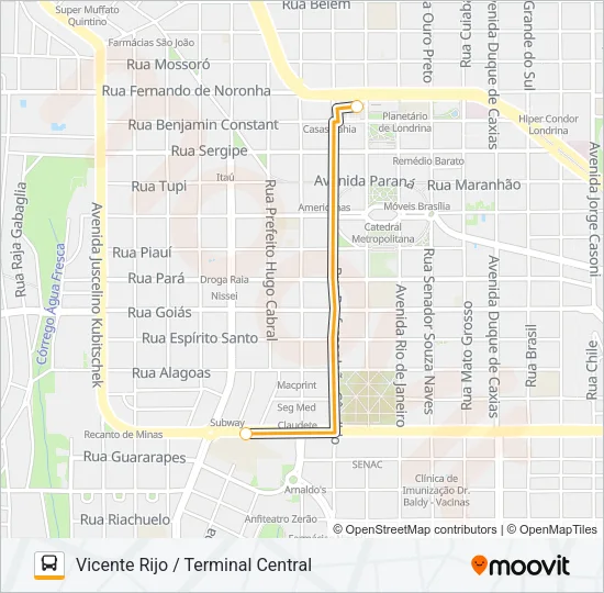 213 SHOPPING CATUAÍ / TERMINAL CENTRAL Bus Line Map