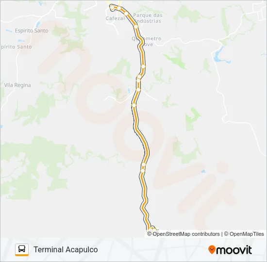 602 TERMINAL IRERÊ / TERMINAL ACAPULCO Bus Line Map