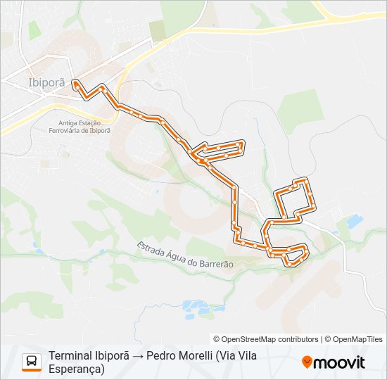 Mapa da linha 1971 PEDRO MORELLI de ônibus