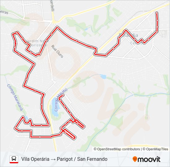 Mapa da linha 006 PARIGOT / SAN FERNANDO de ônibus