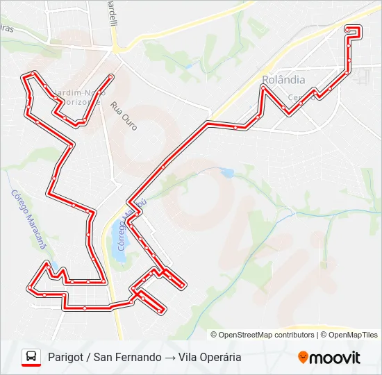 006 PARIGOT / SAN FERNANDO Bus Line Map