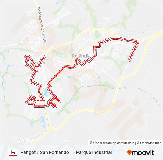 Mapa da linha 006 PARIGOT / SAN FERNANDO de ônibus