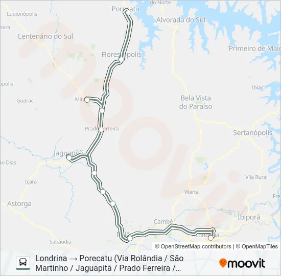 1429-500 LONDRINA / PORECATU Bus Line Map