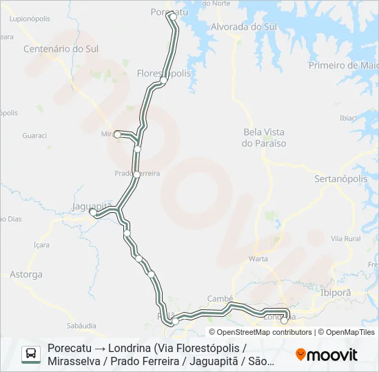 1429-500 LONDRINA / PORECATU Bus Line Map