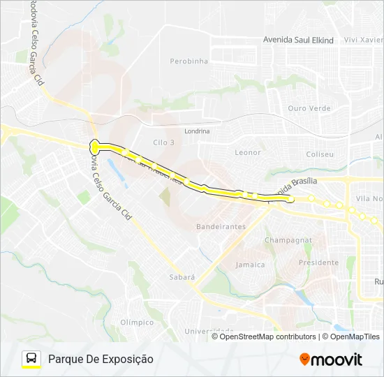 351-E Bus Line Map