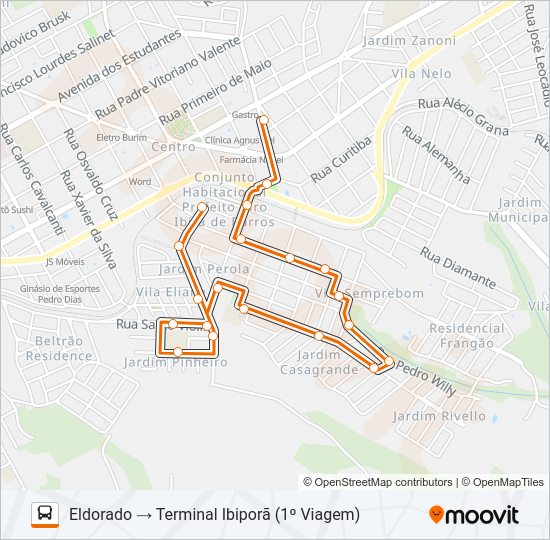 Mapa da linha 1966 ELDORADO de ônibus