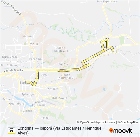 Mapa de 1914 LONDRINA / IBIPORÃ de autobús