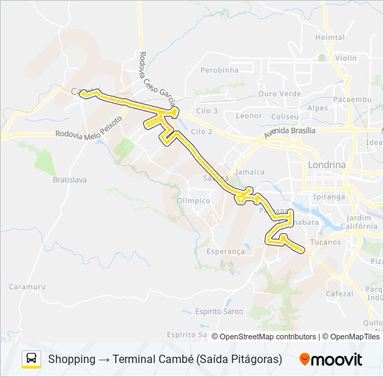 1907 CAMBÉ / SHOPPING CATUAÍ (VIA SANTO AMARO) bus Line Map