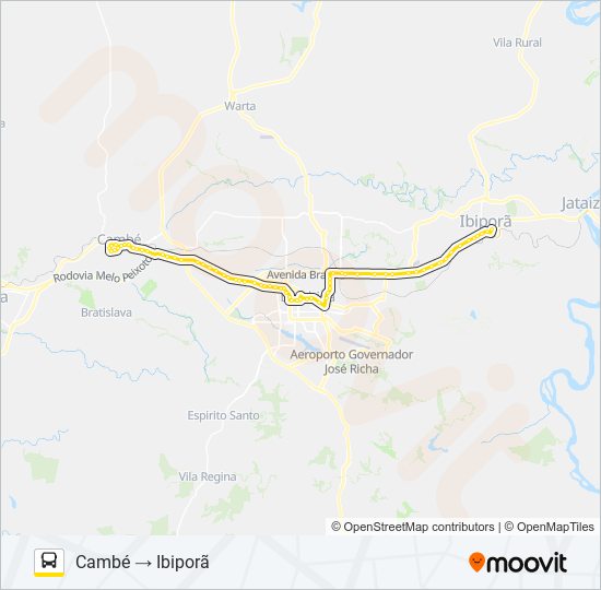 1900 IBIPORÃ / CAMBÉ bus Line Map