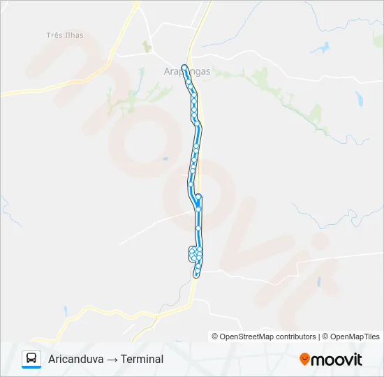007 ARICANDUVA Bus Line Map