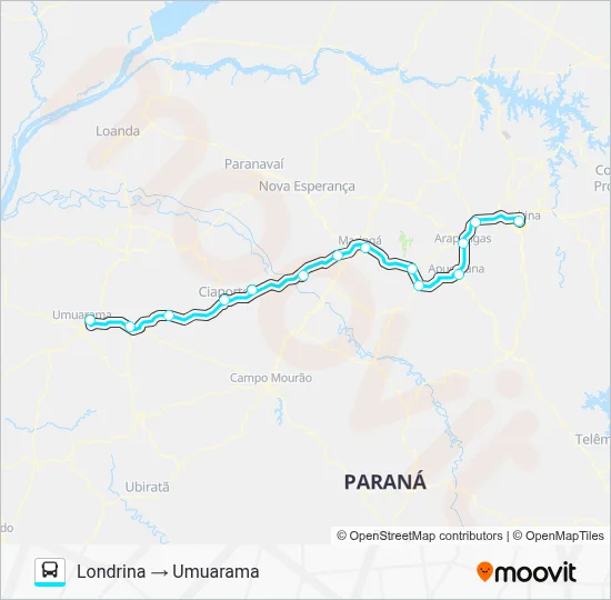 1096-500 LONDRINA / UMUARAMA Bus Line Map
