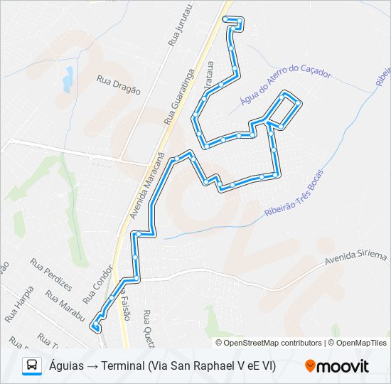 001 ÁGUIAS bus Line Map