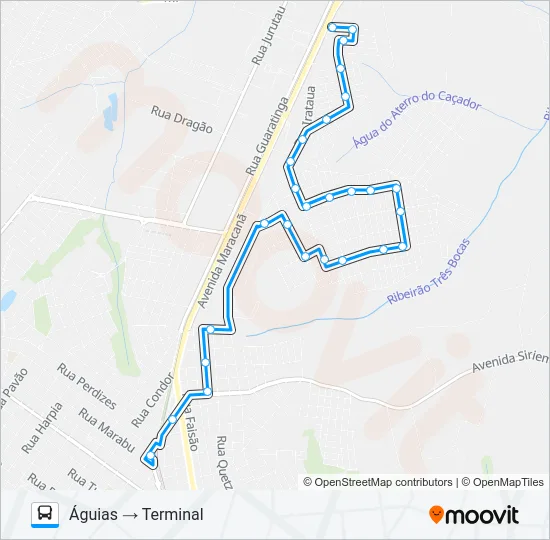 001 ÁGUIAS Bus Line Map