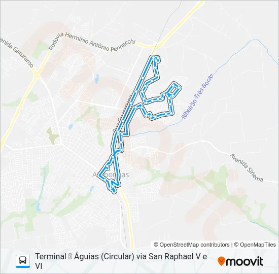 001 ÁGUIAS Bus Line Map