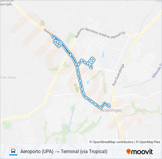 Mapa de 009 AEROPORTO de autobús