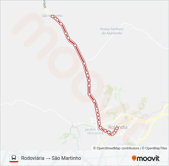 005 SÃO MARTINHO Bus Line Map