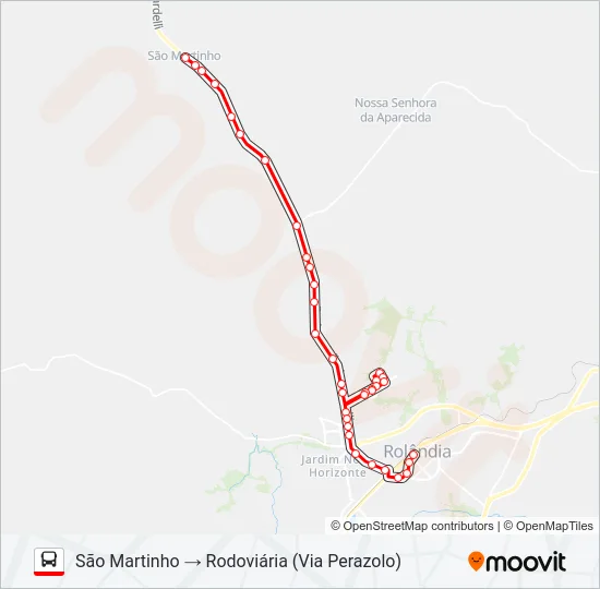 005 SÃO MARTINHO Bus Line Map