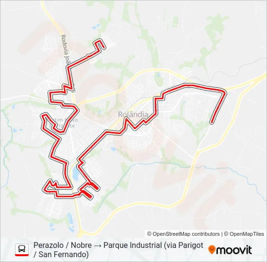 001 PERAZOLO / NOBRE Bus Line Map