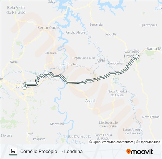 Mapa de 1431-50 LONDRINA / CORNÉLIO PROCÓPIO de autobús