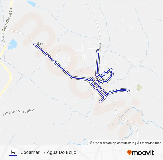 001 COCAMAR / ÁGUA DO BEIJO Bus Line Map