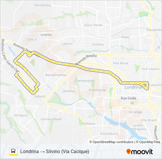 1903 LONDRINA / JARDIM SILVINO bus Line Map