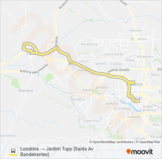 1910 LONDRINA / JARDIM TUPY bus Line Map