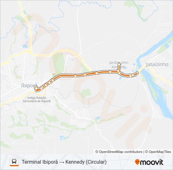Mapa da linha 1960 BOM PASTOR / KENNEDY de ônibus