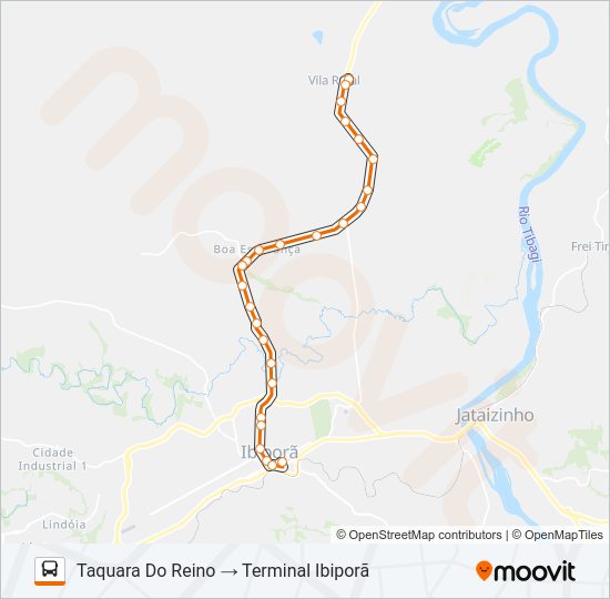 Mapa da linha 1964 SERTANÓPOLIS  / TAQUARA DO REINO de ônibus