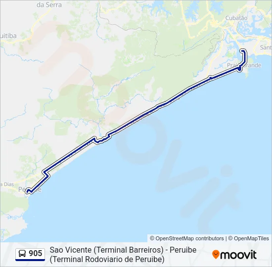 905 Bus Line Map