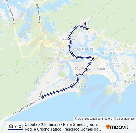 912 Bus Line Map