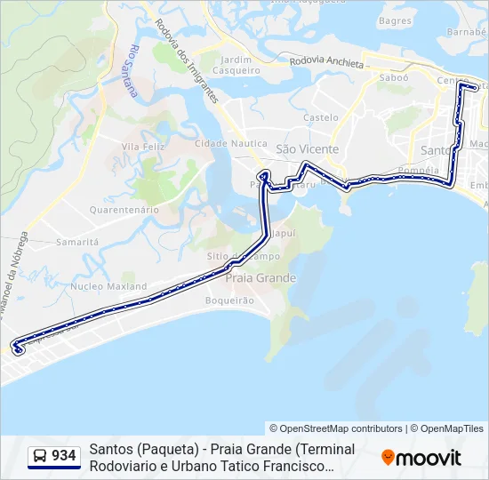 934 Bus Line Map