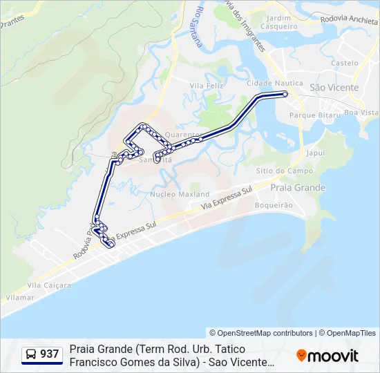 937 Bus Line Map