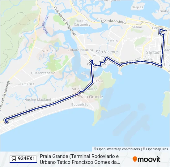 934EX1 Bus Line Map