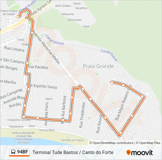 94BF Bus Line Map