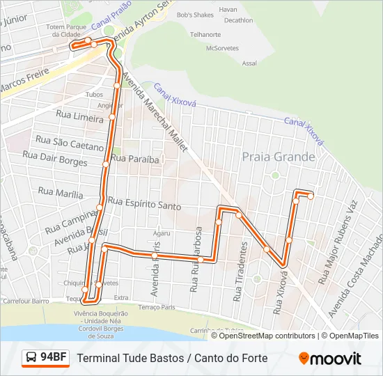 94BF Bus Line Map