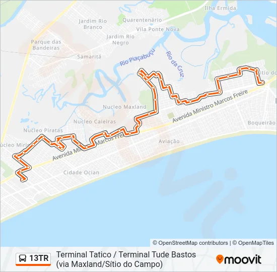 13TR Bus Line Map