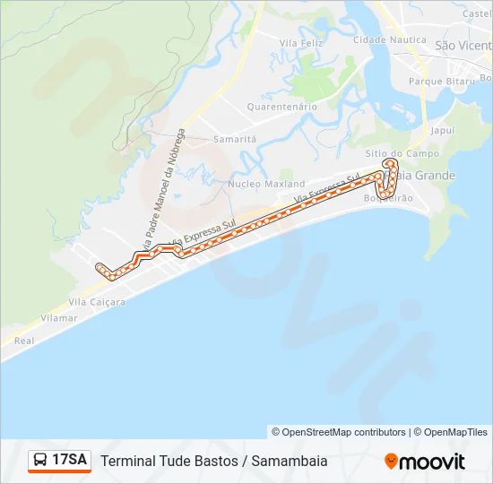 17SA Bus Line Map