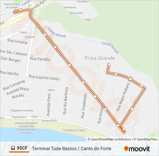 95CF Bus Line Map