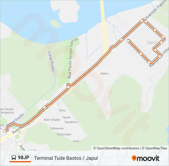 98JP Bus Line Map