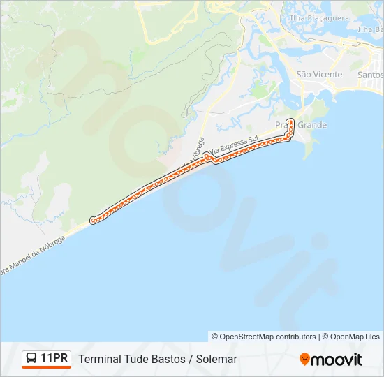11PR Bus Line Map