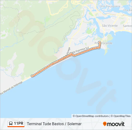 11PR Bus Line Map