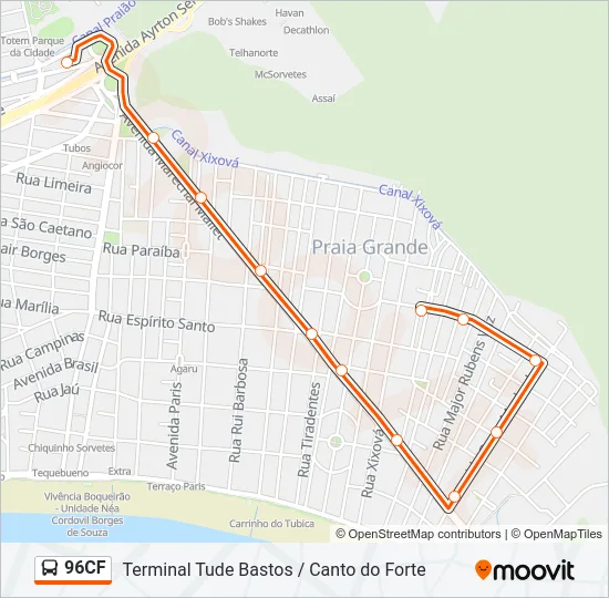 96CF Bus Line Map