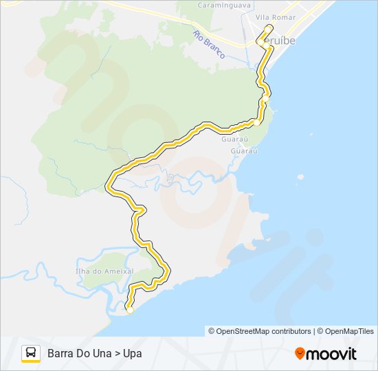 Mapa da linha UPA X BARRA DO UNA de ônibus