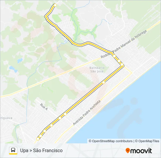 UPA X SÃO FRANCISCO Bus Line Map