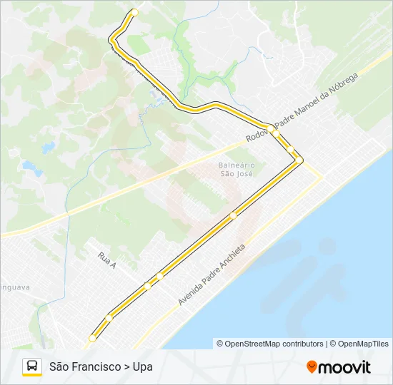 UPA X SÃO FRANCISCO Bus Line Map