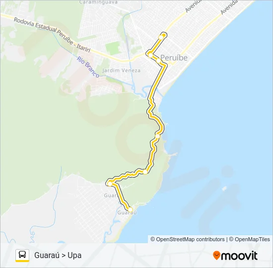 UPA X GUARAÚ Bus Line Map
