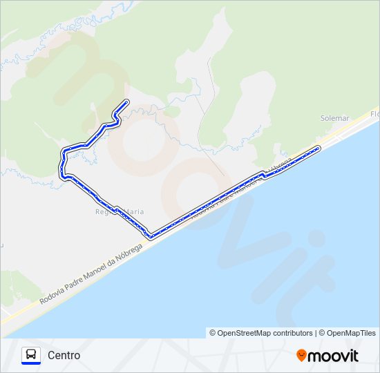 Mapa da linha FAZENDA de ônibus