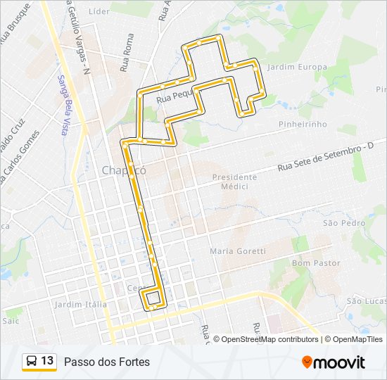 13 bus Line Map