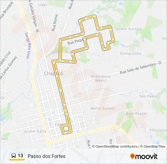 13 Bus Line Map